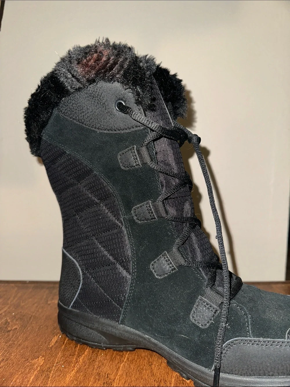 Women's Black Faux-Fur Winter Boots